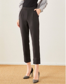 简版通勤垂感西装裤宽松纯色哈伦女裤显瘦休闲九分裤子