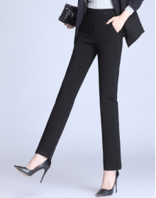 微弹高腰显瘦小直筒裤女士休闲裤女裤