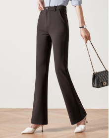 微喇裤女高腰修身显瘦休闲裤气质西装长裤