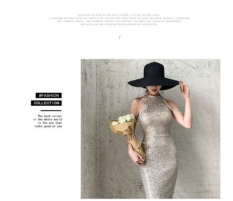 雪宝莲2020新款修身鱼尾挂脖性感肩流苏晚礼服(图1) 雪宝莲2020新款修身鱼尾挂脖性感肩流苏晚礼服(图1)